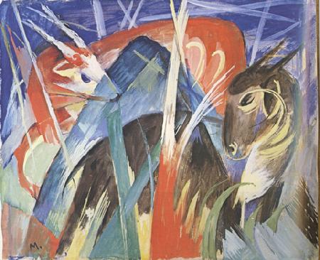 Franz Marc Fairy Animals i (mk34) oil painting picture